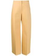 Khaite Wide Leg Straight Trousers - Yellow