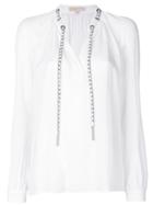 Michael Michael Kors Drawstring Long Sleeved Blouse - White