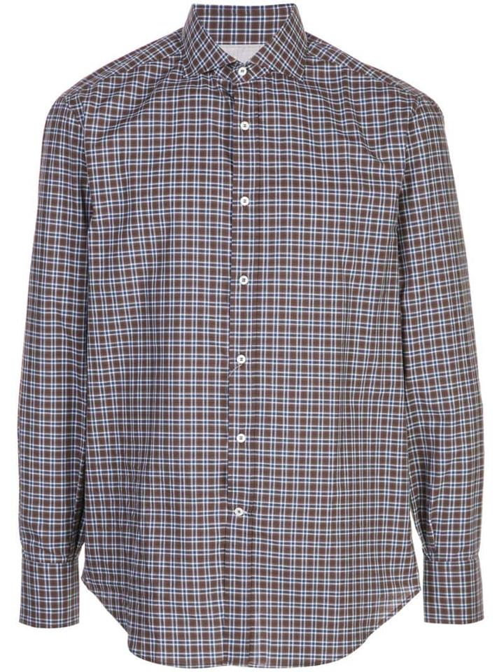 Brunello Cucinelli Classic Plaid Shirt - Brown