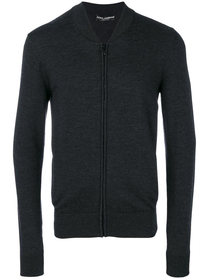 Dolce & Gabbana - Knitted Bomber Jacket - Men - Virgin Wool - 50, Black, Virgin Wool