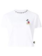 Gcds Embroidered Mickey Cropped T-shirt - White