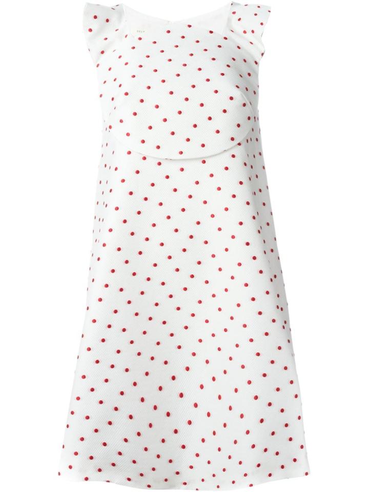 Delpozo Polka Dot A-line Dress - White