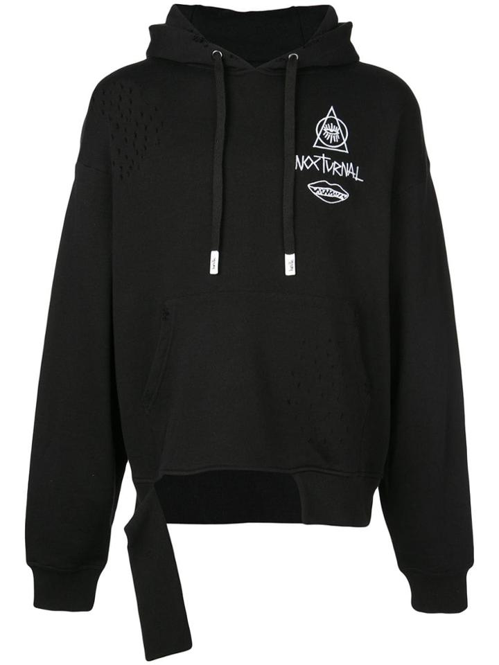 Haculla Guy And His Gun Destroyed Hoodie - Black