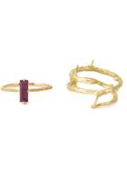 Wouters & Hendrix Gold Rhodalite Set Of Rings