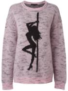 Alexander Wang Oversized Jaquard Girl Jumper, Size: Medium, Pink/purple, Acrylic/nylon/mohair/wool