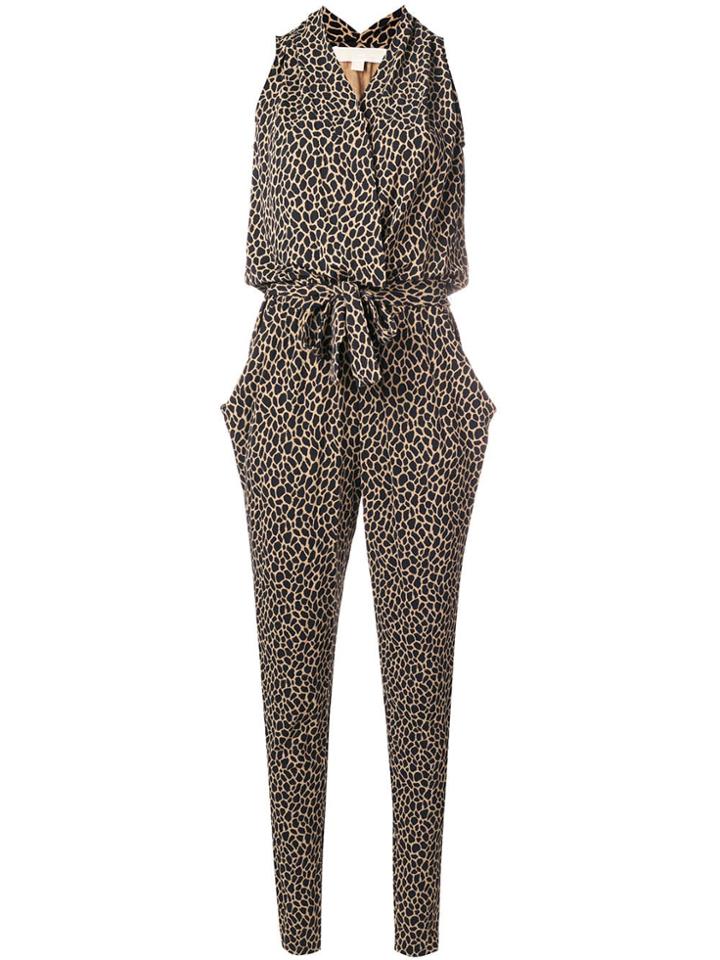 Michael Kors Collection Animal Print Jumpsuit - Brown