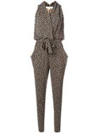 Michael Kors Collection Animal Print Jumpsuit - Brown