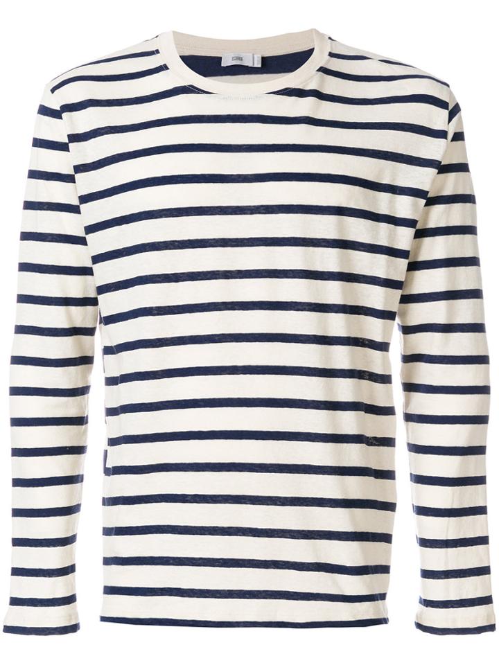 Closed Striped Sweater - White