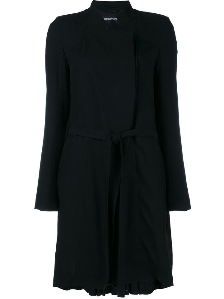 Ann Demeulemeester Pleated Wool Blend Coat