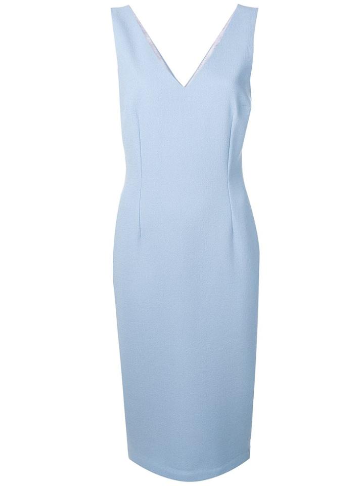 Styland Fitted Midi Dress - Blue