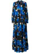 Msgm Floral Long Dress - Black