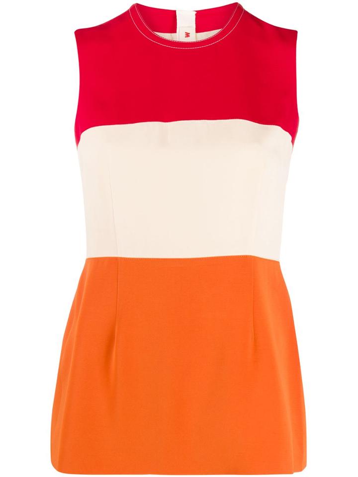 Marni Colour Block Sleeveless Blouse - Neutrals