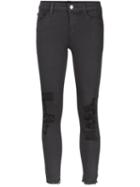 J Brand Distressed Skinny Jeans, Women's, Size: 27, Grey, Cotton/spandex/elastane/polyester