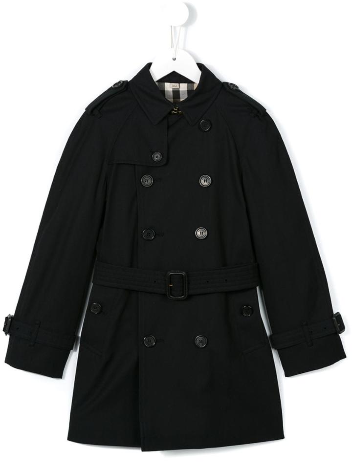 Burberry Kids Teen Wiltshire Trench Coat - Blue