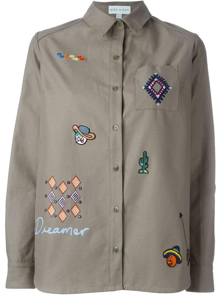 Mira Mikati Patch Detail Wide Fit Button Down Shirt