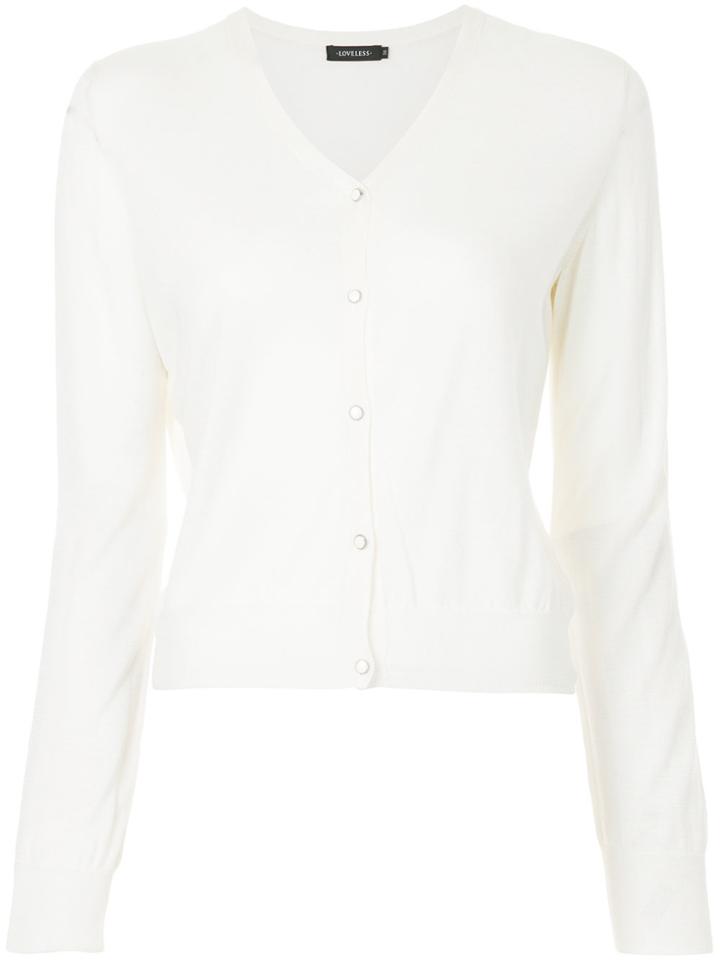 Loveless Fine Knit Cardigan - White