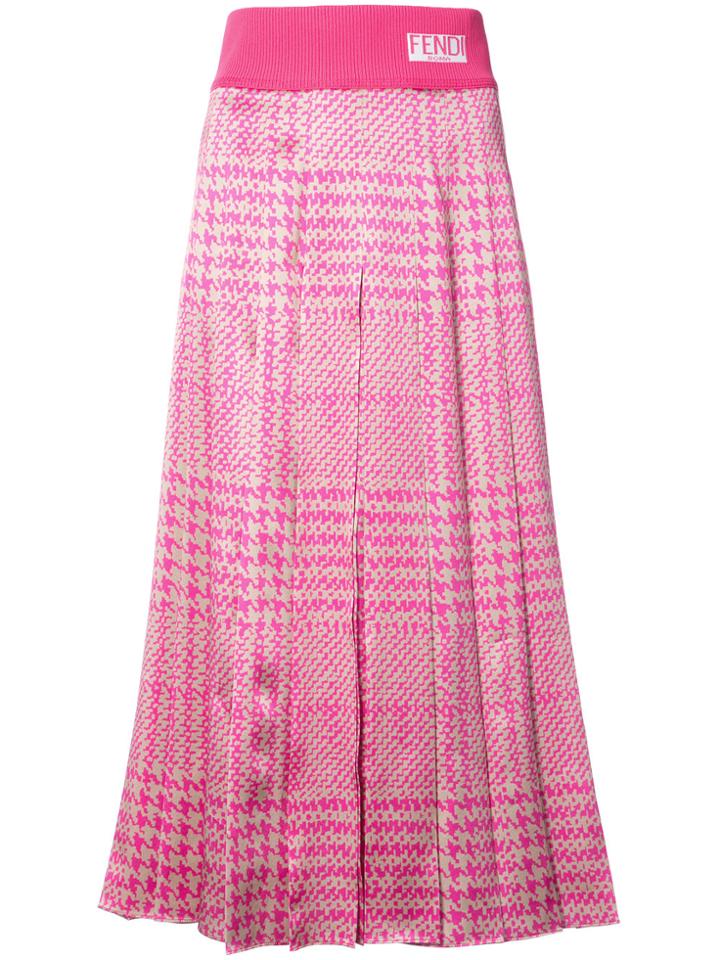 Fendi Pleated Midi Skirt - Pink & Purple