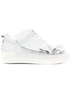 Vic Matie Asymmetric Ruffle Sneakers - White