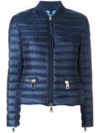 Moncler Padded Bomber Jacket, Women's, Size: 1, Blue, Polyamide/feather Down/polyester