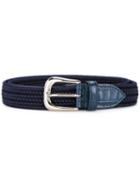 Estnation - Classic Buckled Belt - Men - Rayon - 105, Blue, Rayon