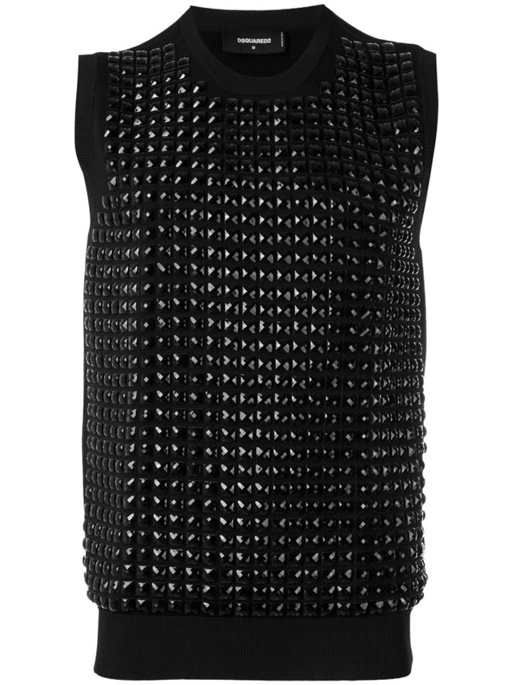 Dsquared2 - Embellished Vest - Men - Cotton/viscose - L, Black, Cotton/viscose