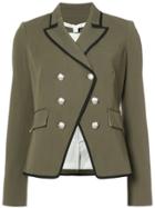Veronica Beard Double Breasted Military Jacket - Green