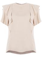 Lilly Sarti - Ruffled Blouse - Women - Viscose - 40, Pink/purple, Viscose