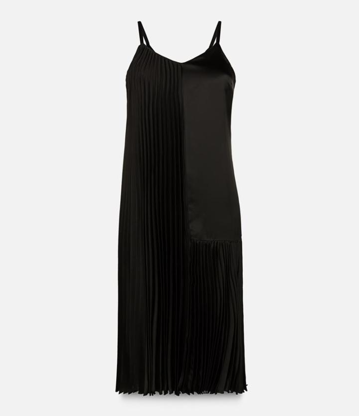 Christopher Kane Asymmetric Long Pleated Dress