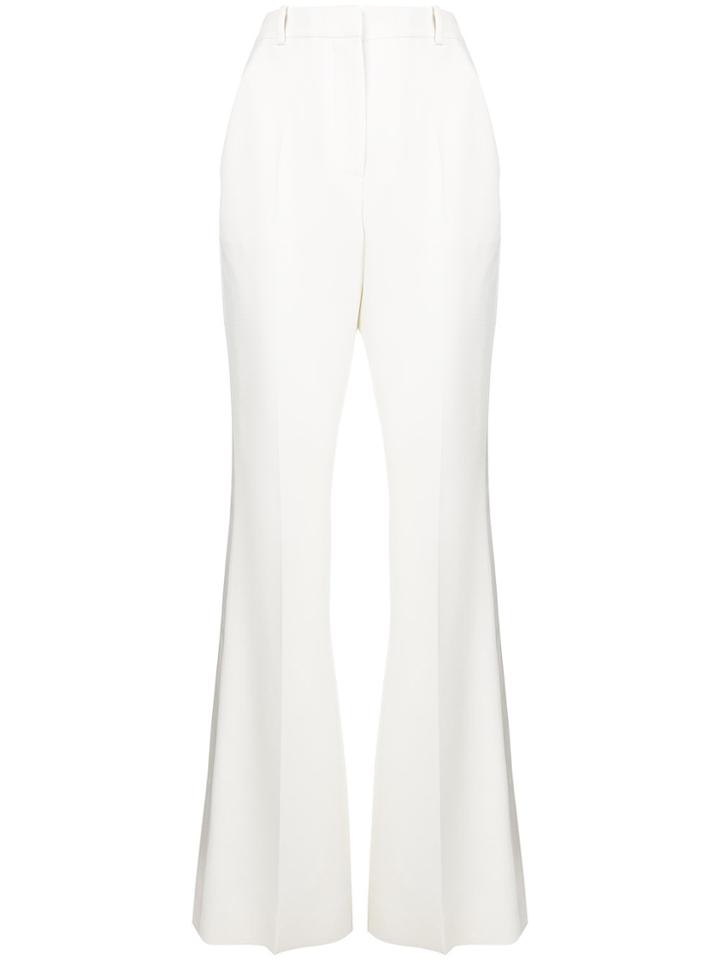Alexander Mcqueen High Waisted Flared Trousers - White