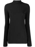 Dorothee Schumacher Thumb Hole Roll Neck Top - Black