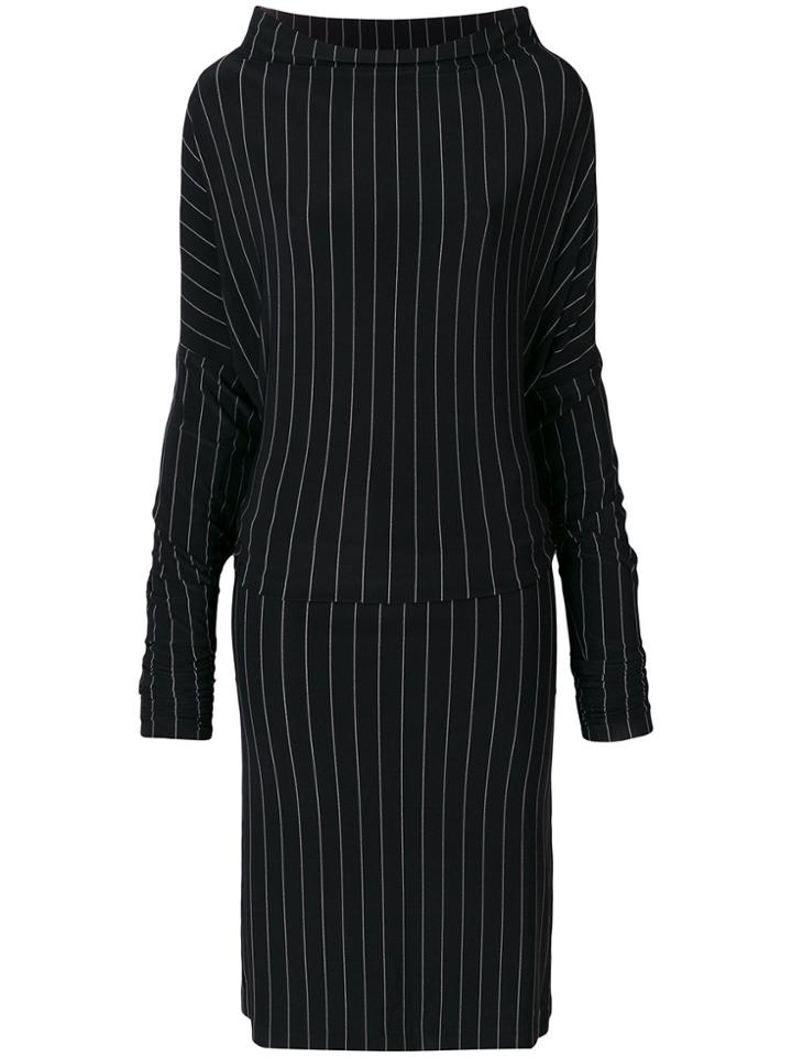 Norma Kamali Striped Tubular Dress - Black