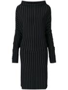 Norma Kamali Striped Tubular Dress - Black