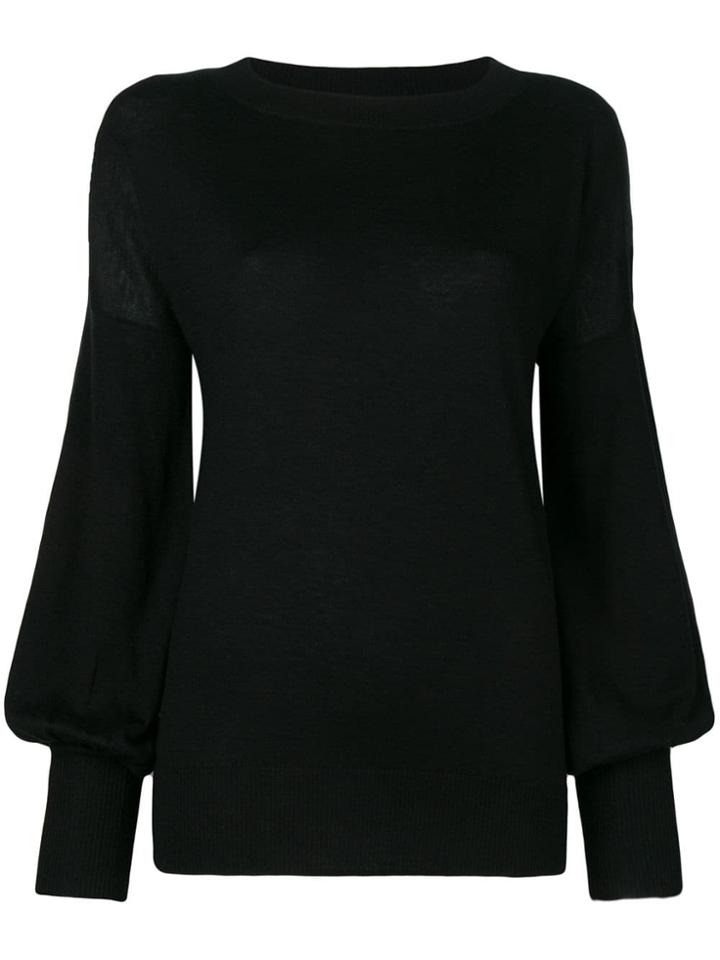 Snobby Sheep Balloon Sleeve Sweater - Black
