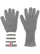 Thom Browne 4-bar Cashmere Gloves - Grey