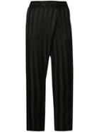Michelle Mason Striped Wrap Trousers - Black