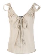 Gucci Pre-owned 1990's Drawstring Neck Blouse - Neutrals