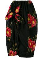 Simone Rocha Floral Jacquard Draped Skirt, Women's, Size: 6, Black, Cotton/polyamide/polyester