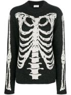 Saint Laurent Skeleton Intarsia Knit Sweater - Grey