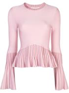 Jonathan Simkhai Metallic Knit Pleated Sweater - Pink