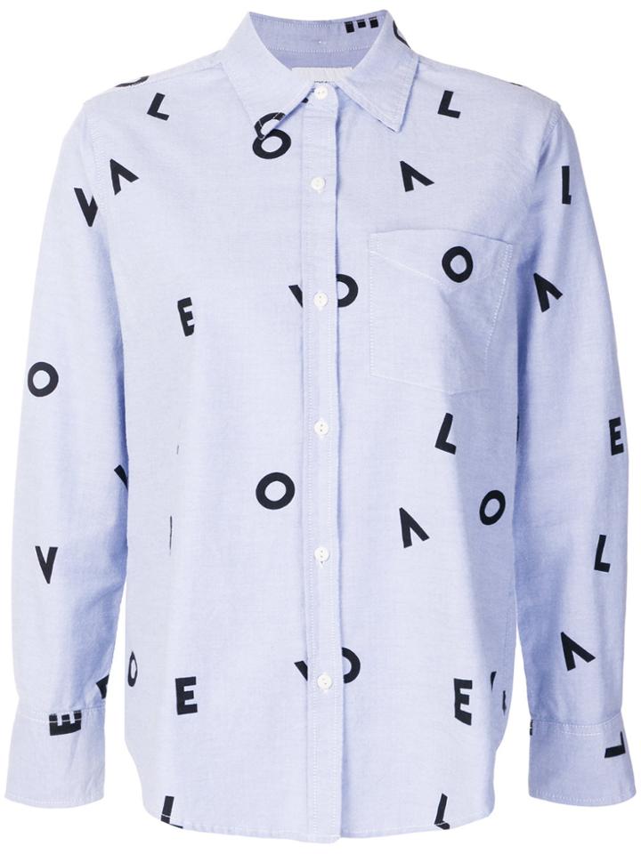 Current/elliott Love Print Derby Shirt - Blue