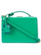 Small 'grace Box With Leaf Charm' Shoulder Bag, Women's, Green, Leather, Mark Cross