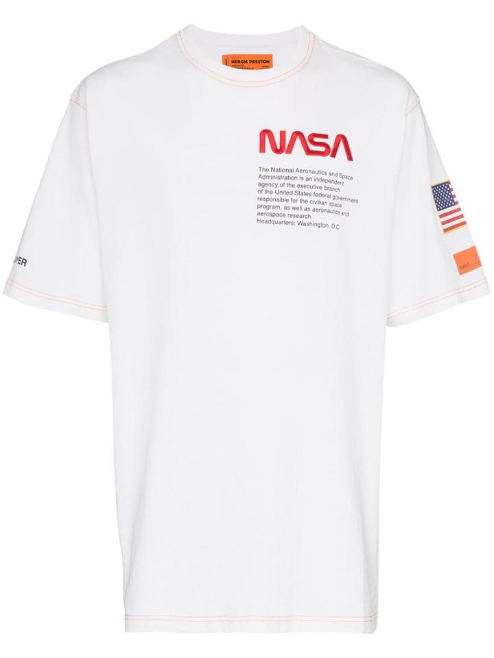 Heron Preston Nasa Embroidered Cotton T-shirt - White