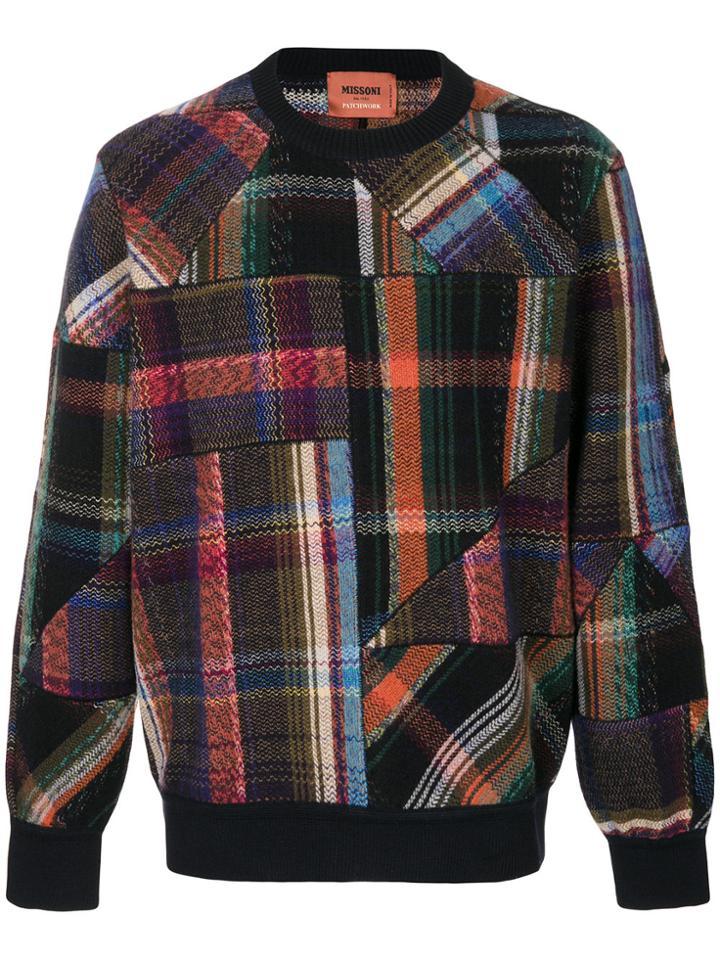 Missoni Patchwork Plaid Crew Neck Sweater - Multicolour