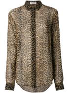Saint Laurent Leopard Print Shirt - Black