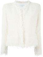 Iro Fringed Bouclé Jacket, Women's, Size: 38, White, Cotton/polyamide/polyester
