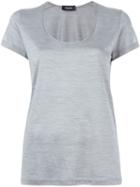 Dsquared2 Scoop Neck T-shirt, Women's, Size: L, Grey, Silk