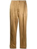 Luisa Cerano Pleated High Waisted Trousers - Neutrals