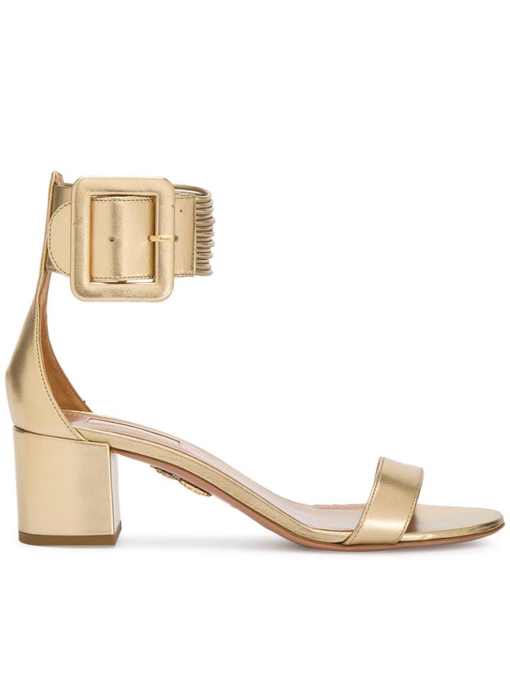 Aquazzura Gold Casablanca 50 Sandals - Metallic