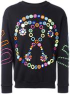 Moschino Mirror Embroidered Sweatshirt, Men's, Size: Medium, Black, Cotton