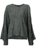 Lost & Found Ria Dunn Flared Sweatshirt, Women's, Size: Small, Grey, Cotton